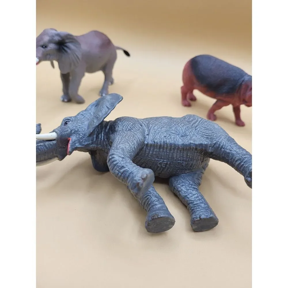 Lot Of 3 Animal Figures‎ Elephants And Hippo
